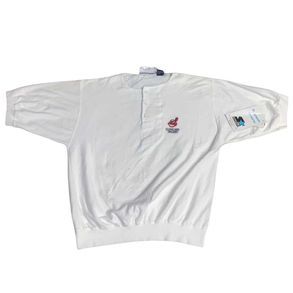 Vintage 90s Starter Cleveland Indians MLB Short Sleeve Sweater